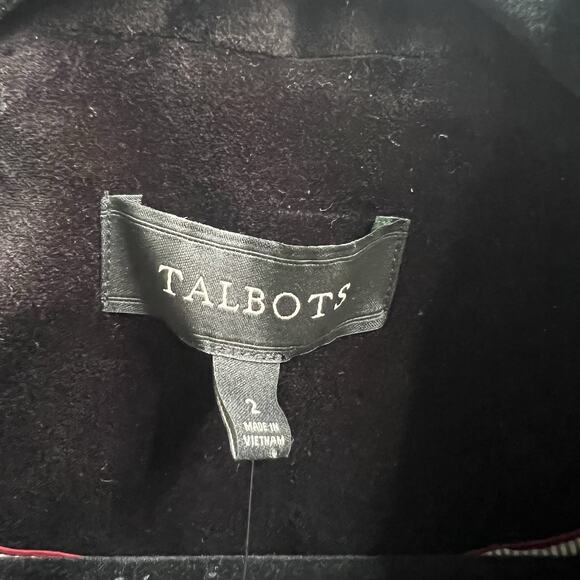 Talbots NWT Womens Sz 2 Black Velvet Dressy Blazer Jacket Single Button - Picture 3 of 8